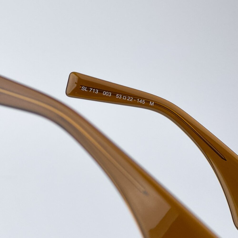 Saint Laurent SL713 003 BRAND NEW Sunglasses Transparent Brown Rectangle Unisex - Picture 8 of 10